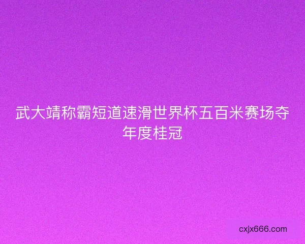 武大靖称霸短道速滑世界杯五百米赛场夺年度桂冠 武大靖称霸短道速滑世界杯五百米赛场夺年度桂冠