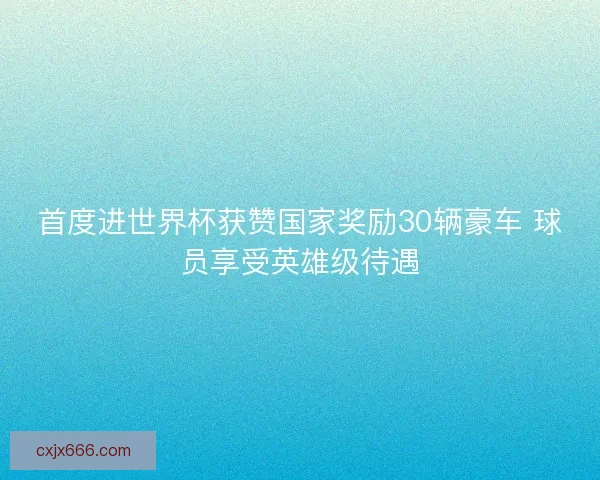 首度进世界杯获赞国家奖励30辆豪车 球员享受英雄级待遇 首度进世界杯获赞国家奖励30辆豪车 球员享受英雄级待遇